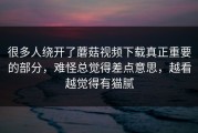 很多人绕开了蘑菇视频下载真正重要的部分，难怪总觉得差点意思，越看越觉得有猫腻