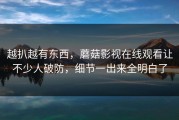 越扒越有东西，蘑菇影视在线观看让不少人破防，细节一出来全明白了