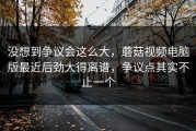 没想到争议会这么大，蘑菇视频电脑版最近后劲大得离谱，争议点其实不止一个