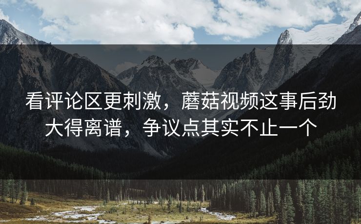 看评论区更刺激，蘑菇视频这事后劲大得离谱，争议点其实不止一个