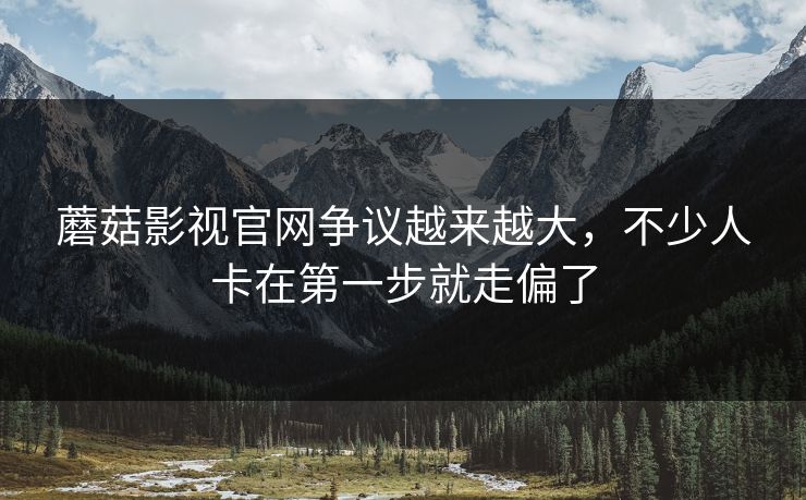 蘑菇影视官网争议越来越大，不少人卡在第一步就走偏了