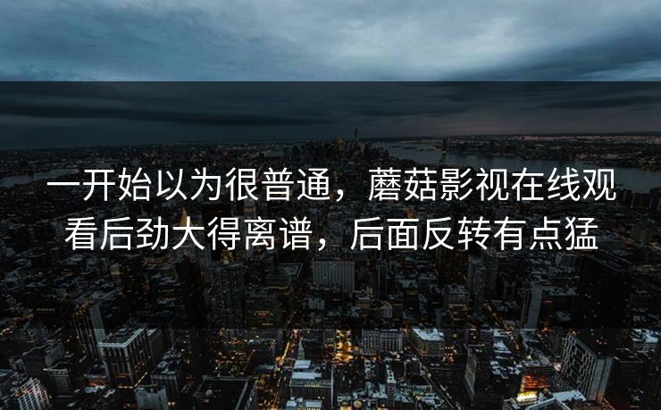 一开始以为很普通，蘑菇影视在线观看后劲大得离谱，后面反转有点猛