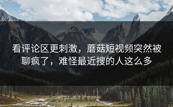 看评论区更刺激，蘑菇短视频突然被聊疯了，难怪最近搜的人这么多