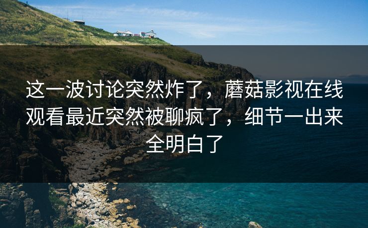 这一波讨论突然炸了,蘑菇影视在线观看最近突然被聊疯了,细节一出来全明白了 这一波讨论突然炸了,蘑菇影视在线观看最近突然被聊疯了,细节一出来全明白了
